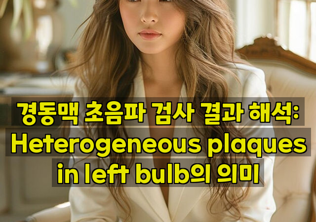 경동맥 초음파 검사 결과 해석: Heterogeneous plaques in left bulb의 의미